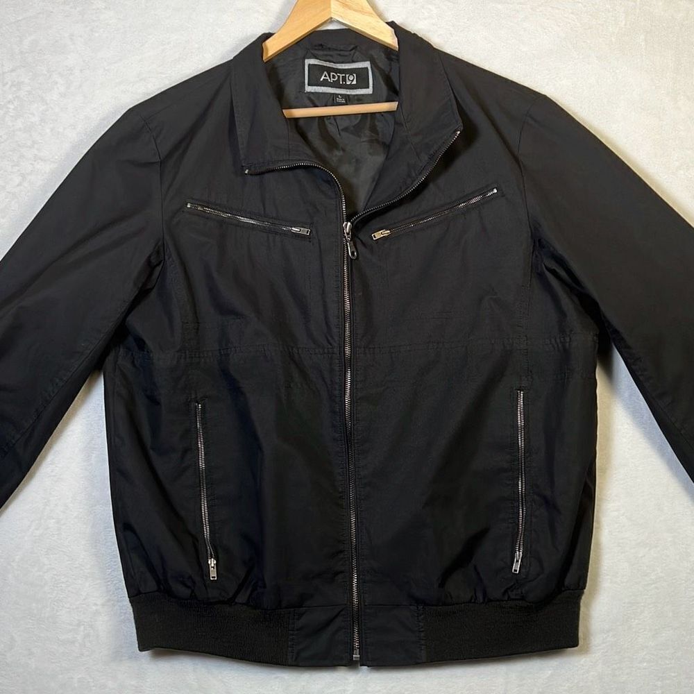 Apt 9 full zip black‎ casual jacket- Men Large